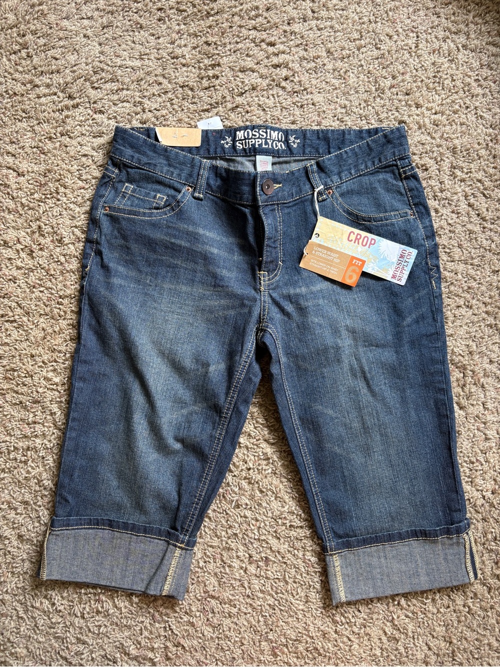 Mossimo Supply Co Crop Bermuda Cuffed Denim Shorts Junior’s Size 13 Fit 6